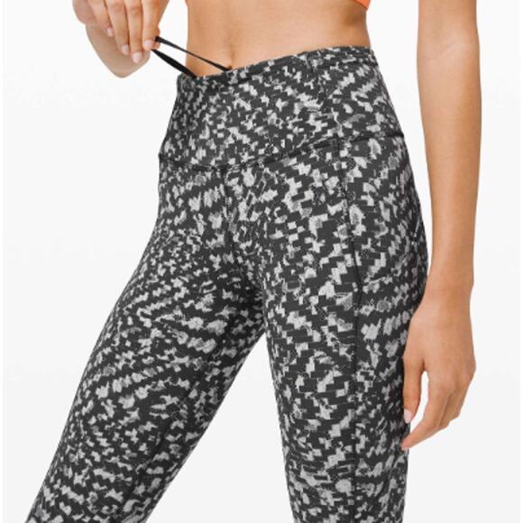 Lululemon Fast and Free Tight II 25" – Pace Lace Graphite Grey Multi – Size 4 - Picture 2 of 11